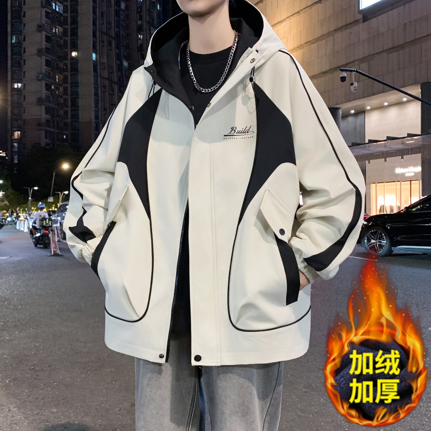 秋冬款冲锋衣外套男初中高中学生加绒加厚青少年帅气大童夹克棉服,男装,夹克,淘宝优惠券,粉丝福利购,淘宝优惠卷