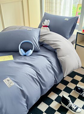 品牌折扣A类40s纯棉宿舍纯色三件套学生寝室六件套垫子床褥员工被