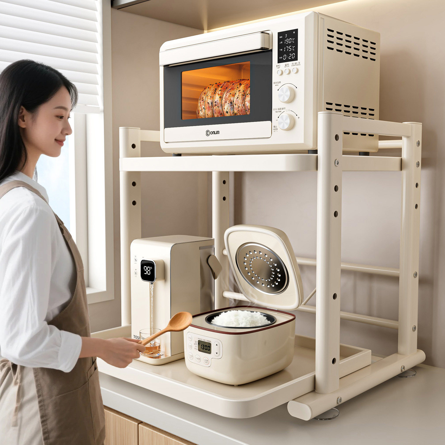 微波炉置物架抽拉式厨房多功能台面电饭煲架多层放电器烤箱收纳架,厨房/烹饪用具,微波炉置物架,淘宝优惠券,粉丝福利购,淘宝优惠卷