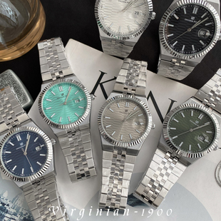 【Virginian1900】正品男手表复刻经典牙圈时尚防水日历日志腕表