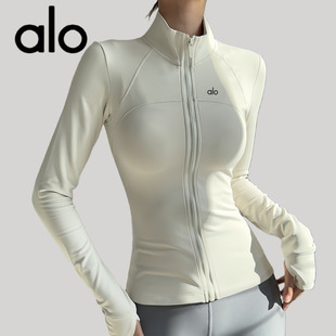 AIo加绒立领运动外套女显瘦健身服弹力紧身长袖瑜伽服上衣秋冬款