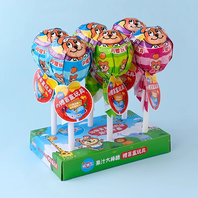 徐福记熊博士果汁大棒棒糖142g果儿童混合水果味趣味果汁