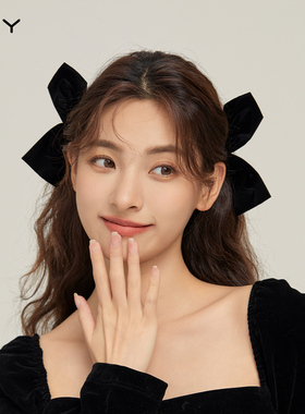 蝴蝶结发夹女气质刘海鸭嘴夹发卡2026新款网红发饰侧边黑色对夹