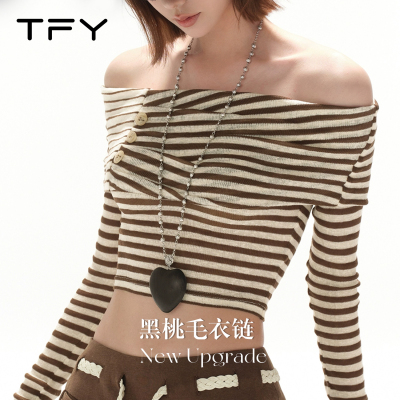 韩系ins黑色十字架爱心吊坠项链女轻奢高级感精致百搭秋冬毛衣链