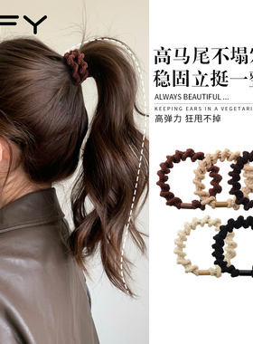 高马尾不塌头绳发绳女成人高弹力橡皮筋不勒发无扎痕2026超火发圈