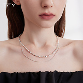 碎银子项链女2026新款 爆款 轻奢小众颈链双层叠戴高级感锁骨链配饰