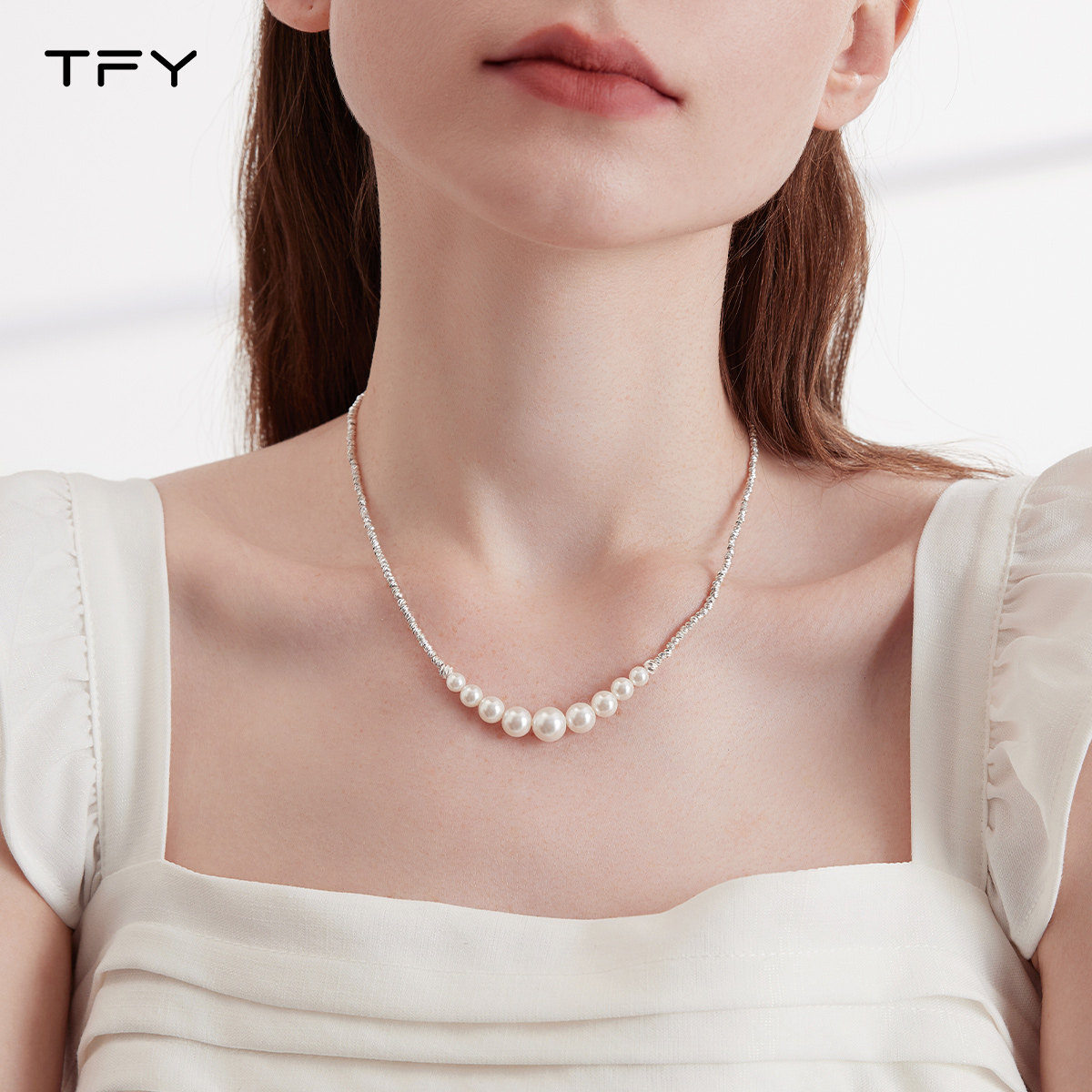 超闪碎银几两珍珠项链