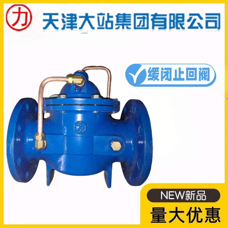 天津大站力牌300X-10/16Q球墨铸铁法兰式缓闭式止回阀水利单向阀