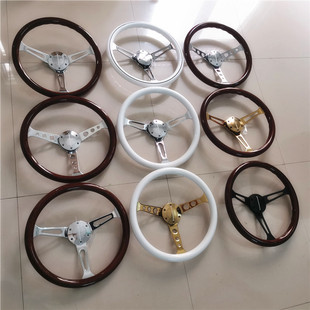 汽车桃木15寸方向盘拉达尼瓦 金杯海狮 mg7复古酷熊m2改装方向盘