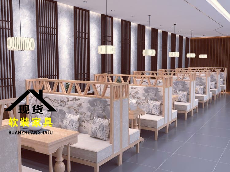 餐厅沙发会所茶楼桌椅民宿售楼处休闲区沙发接待洽谈两人位卡座