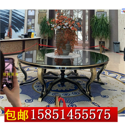 售楼处艺术风水台端景台中岛台酒店大堂花台装饰摆台会所大圆桌