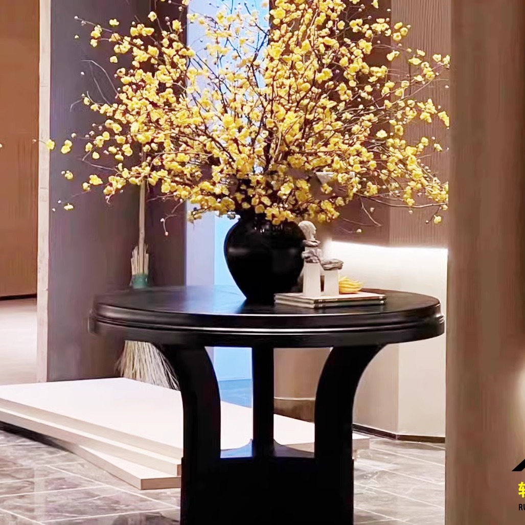 酒店风水台大堂花台售楼处接待厅圆桌别墅餐桌端景台KTV装饰摆台