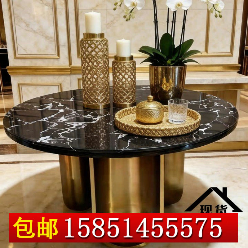 大堂花台入户大圆桌艺术风水台端景台样板间大厅展示台酒店摆台