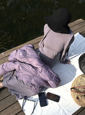 SECRET DINDI 口碑款/自发热 北欧暖绒灰紫高领高腰连衣长裙女冬