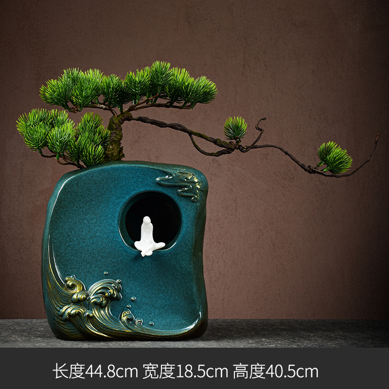 古典复古陶瓷花瓶创意个性干花插花花器客厅摆件样板间餐厅装饰品