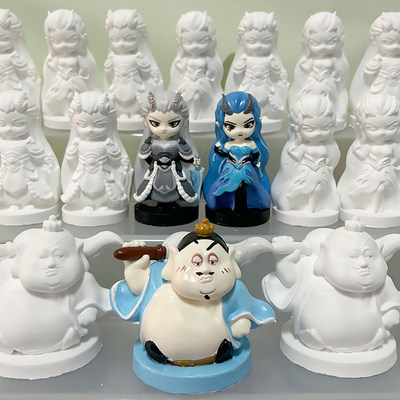 敖光太乙真人石膏娃娃涂色白胚