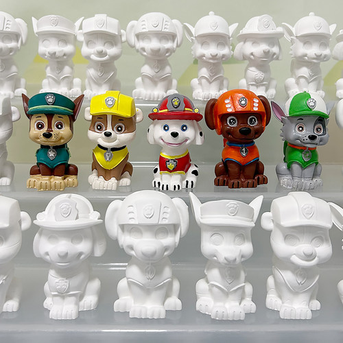 汪汪小狗石膏娃娃白胚涂色玩具