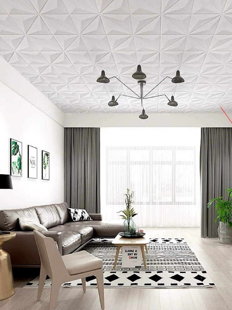 Ceiling 3D three-dimensional wall sticker living room ceiling decoration sticker bedroom roof self-adhesive top cover special wallpaper