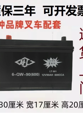 合力6-QW-90(600)12V85Ah杭叉 龙工 江淮 美科斯叉车启动蓄电池