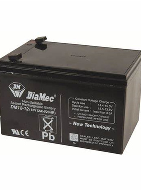 DiaMec蓄电池 DM12-12 12V12AH/20HR 免维护铅酸电池