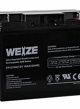 WEZE蓄电池 FP12180 12V-18AH/20HR 免维护铅酸电池