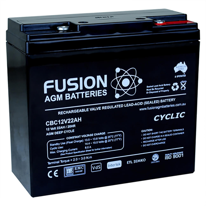 FUSION 蓄电池 CBC12V22AH 12 Volt 20AH/20hr 免维护铅酸电池