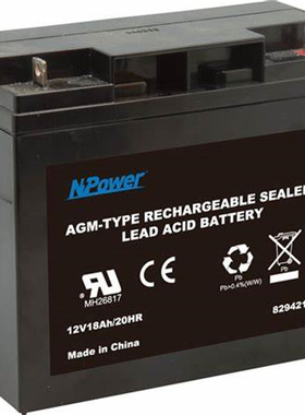 NPOWER蓄电池 12V 18AH/20HR 免维护铅酸电池
