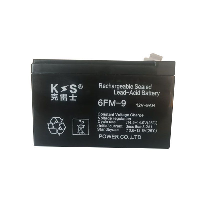 克雷士UPS蓄电池 6FM-9 12V9AH UPS电源不断电应急电源铅酸电池