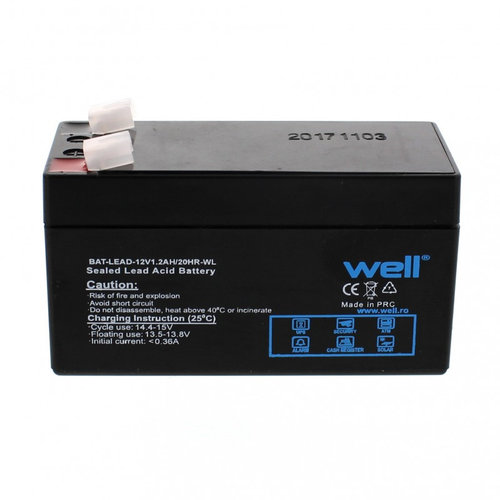 WEll蓄电池 BAT-LEAD-12V1.2AH/20HR-WL免维护可充电铅酸电池