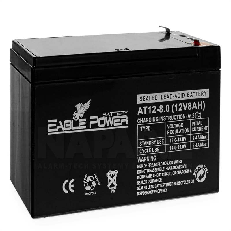 EAGLE POWER蓄电池 AT12-8.0 12V8AH 免维护可充电电池