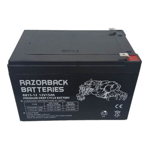 RAZORBACK BATTERIES 蓄电池 RB15-12 12V15AH 免维护铅酸电池