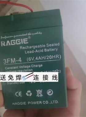 RAGGIE 6v4ah童车蓄电池 儿童电动车6V4A专用电瓶电池 电子秤电瓶