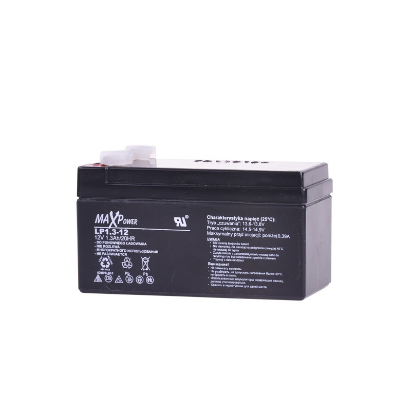 MAXPOWER蓄电池 LP1.3-12 12V1.3AH/20HR 免维护可充电铅酸电池