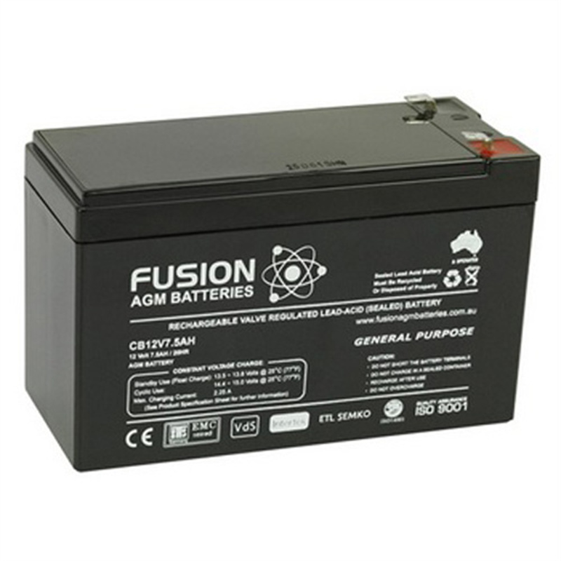 FUSION蓄电池 CB12V7.5AH 12 Volt 7.5ah/20HR 免维护可充电电池