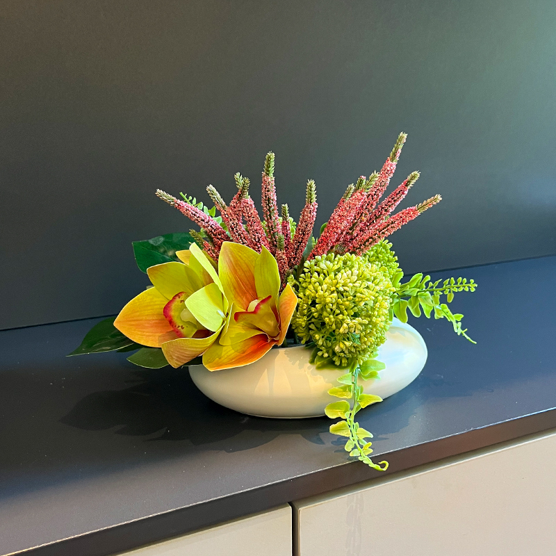 新中式仿真花艺摆件高档酒店餐厅餐桌花大圆桌摆花桌面装饰品假花