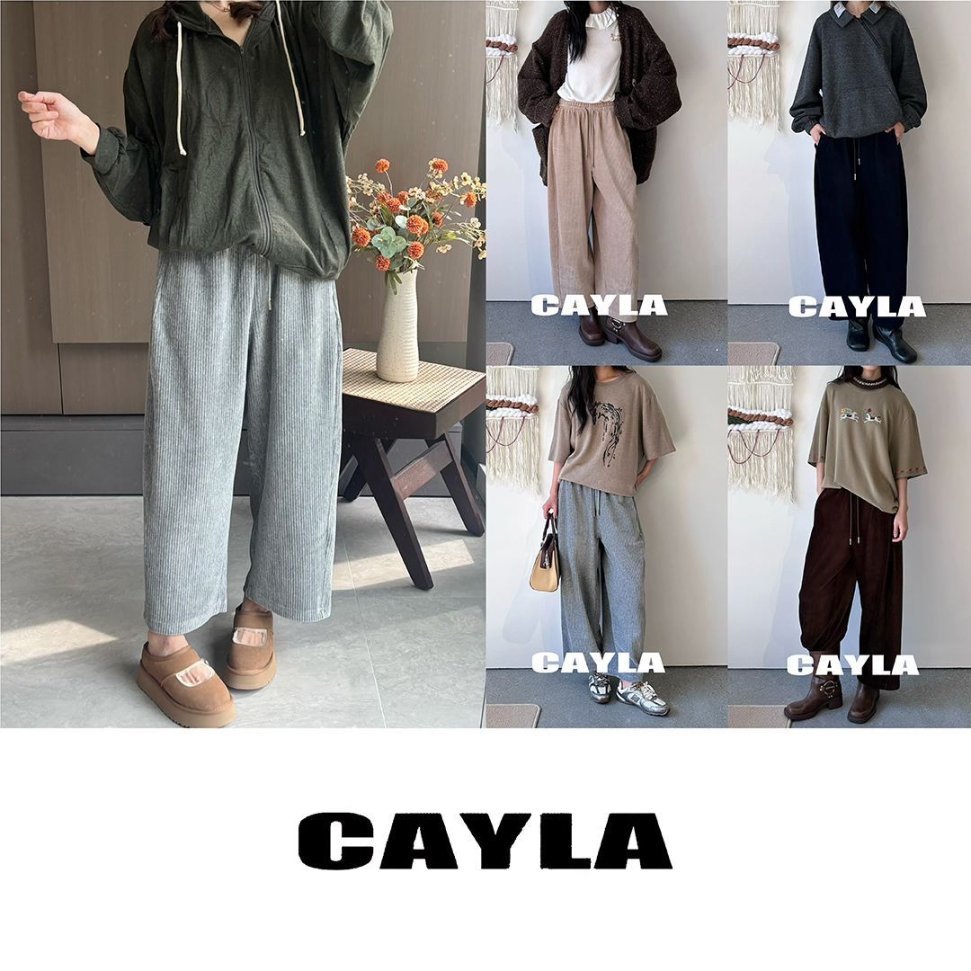 CAYLA 25秋冬 条绒灯芯绒遛弯裤休闲直筒裤 26SS191