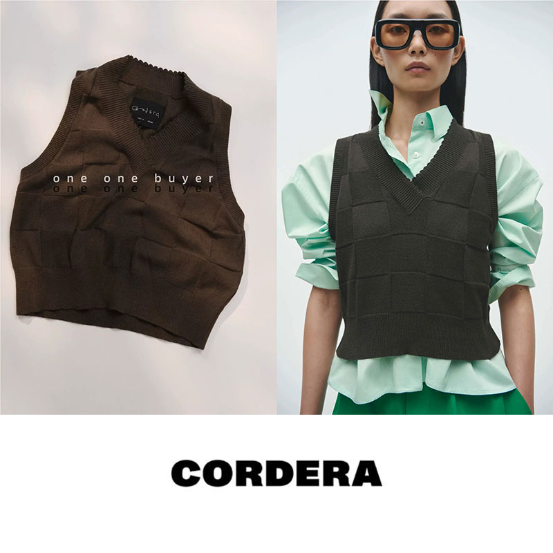 Cordera25SS格子纹理针织背心