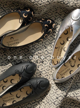 补货 Repetto X Marine Serre联名款月亮图案芭蕾平底鞋