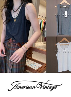 跳转 现货 American Vintage 25早秋 圆领弹力工字薄背心 JAC47