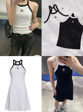 【年中折扣】Marine Serre 现货 24春夏月亮刺绣吊带上衣连衣裙