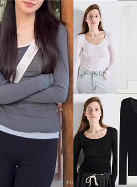 现货 American Vintage 25秋冬 基础经典修身长袖上衣打底衫MAS04