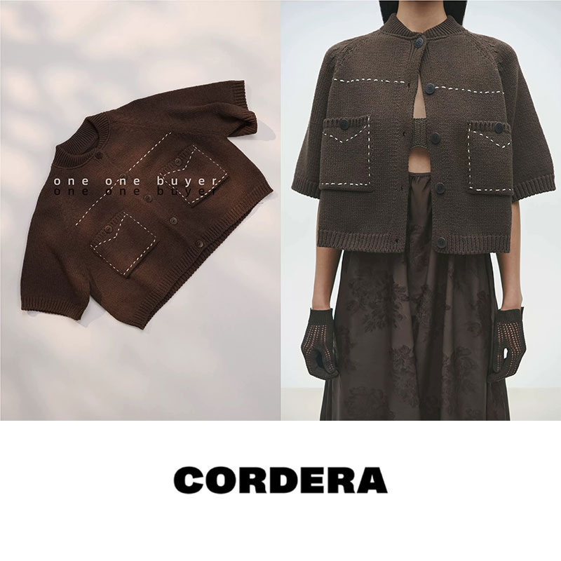 Cordera25SS白色缝线针织上衣
