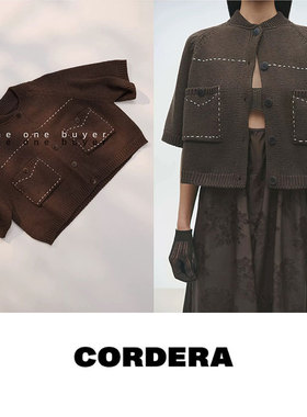 【年中折扣】授权现货 Cordera 25SS白色缝线针织短袖上衣252010