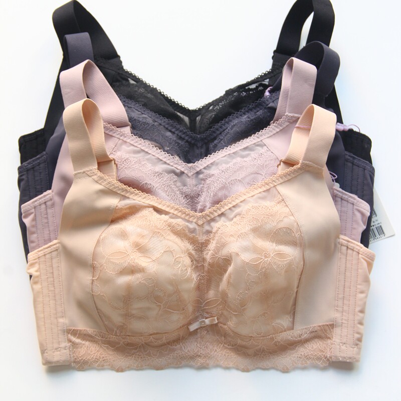 纤婷雅Q01薄棉CD杯蕾丝文胸女聚拢收副乳无钢圈舒适内衣大胸显小
