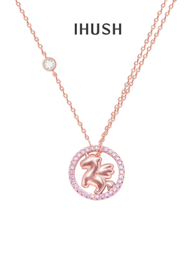 ihush/俏物悄语项链女圆环独角兽锁骨链小众原创设计时尚情人节礼