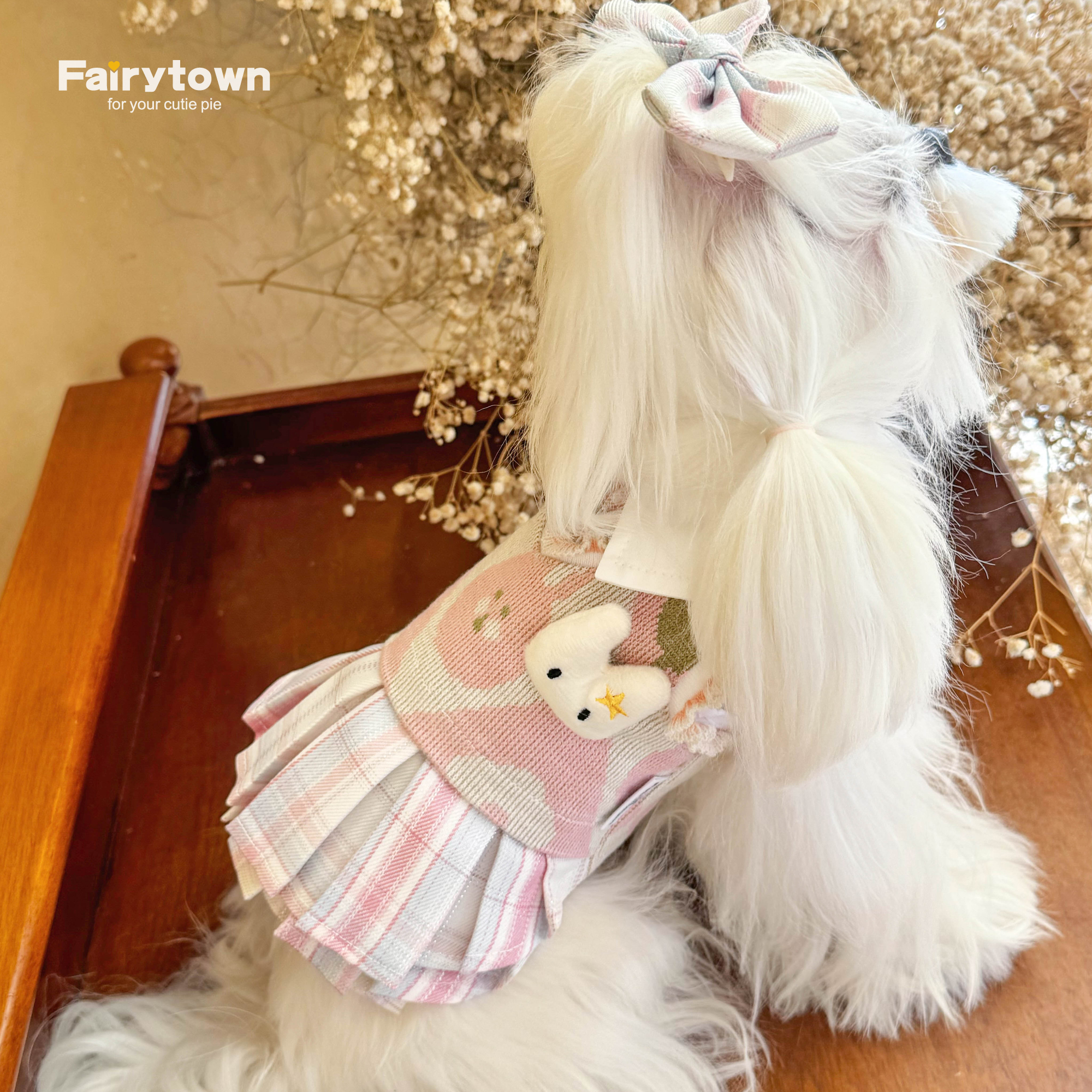 狗狗jk校供假两件百褶裙