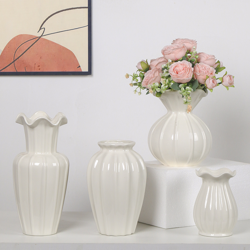 新中式陶瓷花瓶白色客厅家居简约