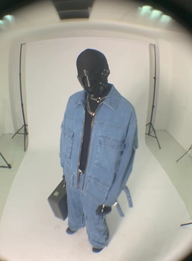 DMENSION23SS先锋多立体口袋拼接装饰可调节袖子水洗牛仔拉链夹克