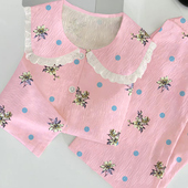 2026新款 女 娃娃领学生居家服休闲春秋套装 简约花卉可外穿长袖 长裤