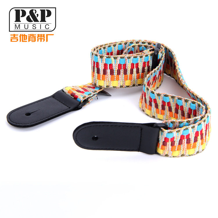 尤克里里民背带 ukulele编织背带 工厂直销七彩民族风小吉他背带